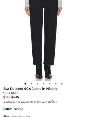 GRLFRND Eva Relaxed Straight-Leg Jeans - Black